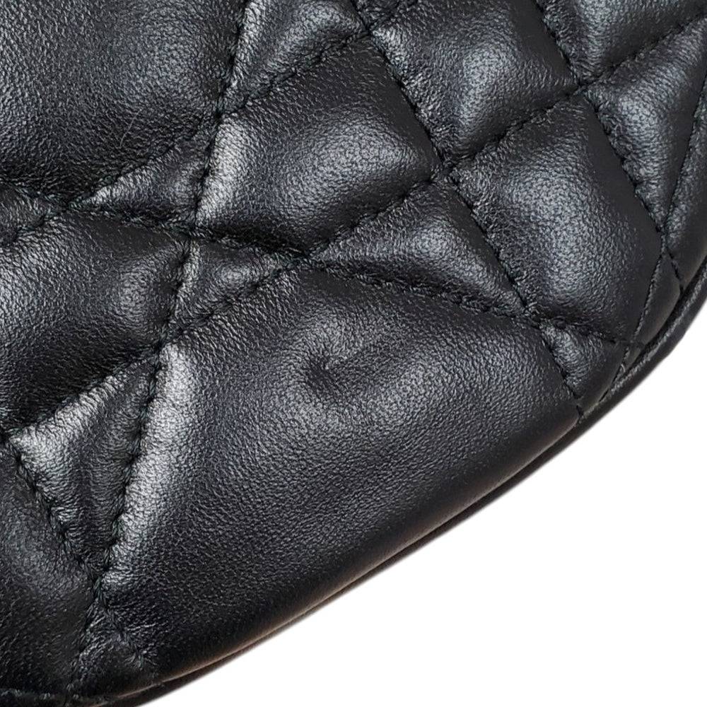 クリスチャン  ディオール  Christian  Dior  ラムスキン  カナージュ  ヴァイブ  ホーボー  ショルダーバッグ  ブラック/ホワイト/MA2602008