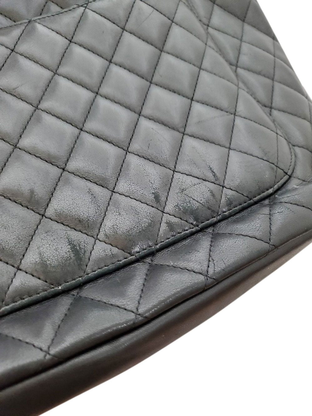 シャネル  CHANEL  ブラック ラムスキン  ラージトートバッグ  A25169/MA2408012