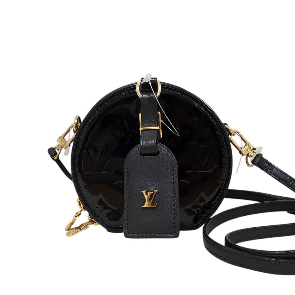 ルイヴィトン  LOUIS  VUITTON ミニボワットシャポー M90469 ブラック ヴェルニ  ショルダーバッグ/MA2608001