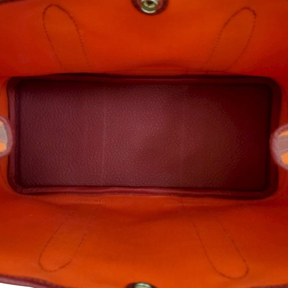 エルメス  HERMES  ガーデンパーティTPM  トワルオフィシエ  オレンジポピー/ルージュセリエ  X刻印  SV金具/MA2508002