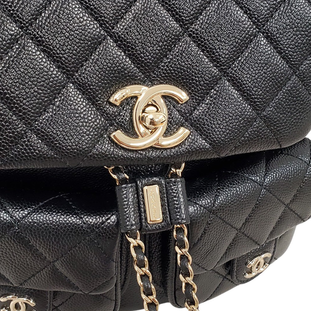 シャネル  CHANEL  キャビアスキン  マトラッセ  ココマーク  バックパック  リュックサック  ブラック  AS3787/AT240115
