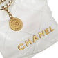 シャネル  CHANEL  シャイニーカーフスキン  CHANEL22  ミニ  チェーンショルダー  ホワイト/シルバー  AS3980/AT230822