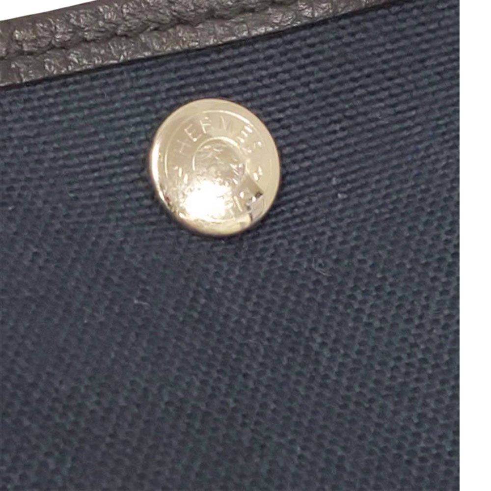エルメス  HERMES ガーデンパーティTPM ネイビー トワル  D刻印  SV金具/MA2606002