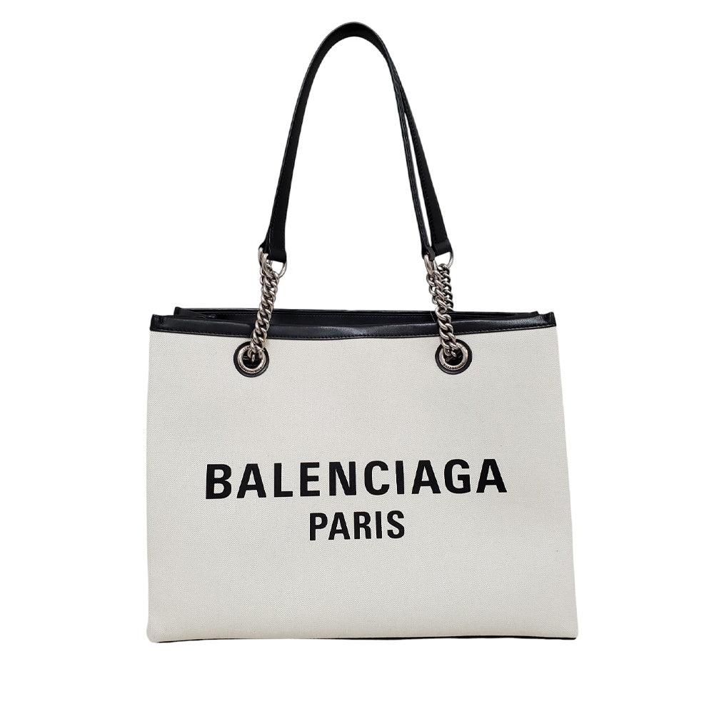 バレンシアガ  BALENCIAGA  コットン/キャンバス  デューティーフリートートバッグ  ショルダーバッグ  ナチュラル/ブラック/MA2503003