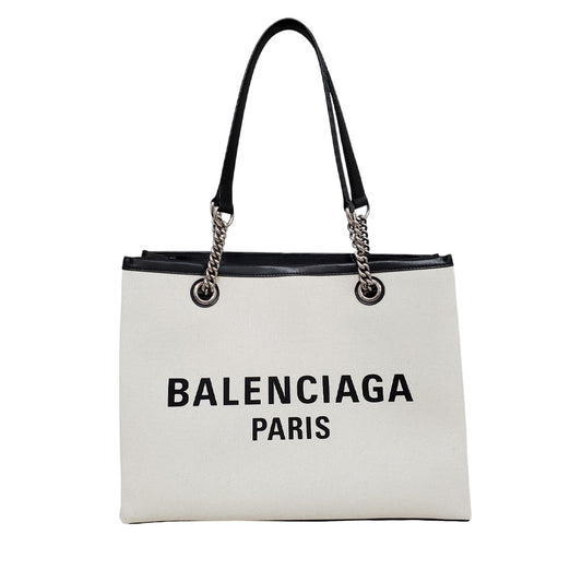 バレンシアガ  BALENCIAGA  コットン/キャンバス  デューティーフリートートバッグ  ショルダーバッグ  ナチュラル/ブラック/MA2503003
