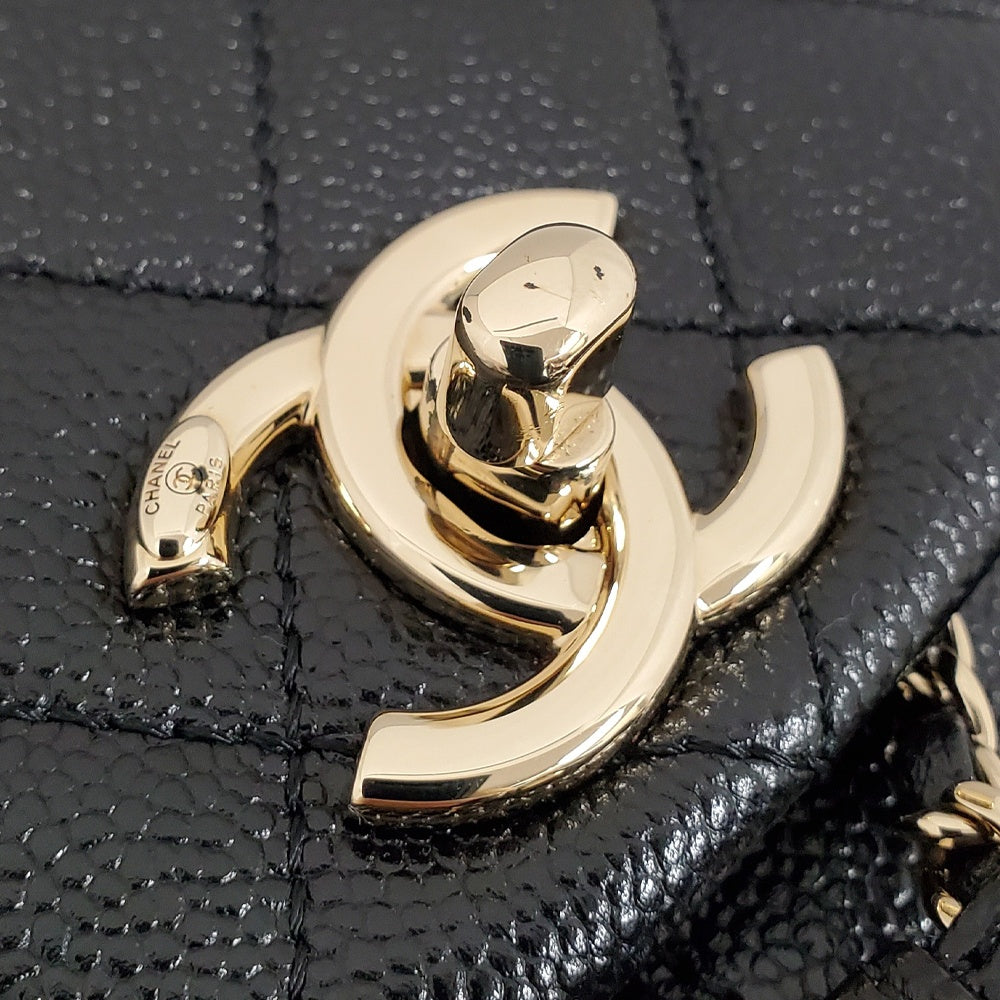 シャネル  CHANEL  キャビアスキン  マトラッセ  ココマーク  バックパック  リュックサック  ブラック  AS3787/AT240115