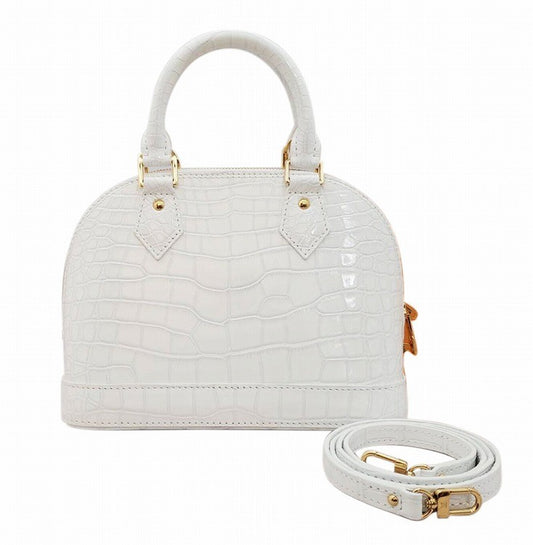 Louis Vuitton Alma BB Exotic Crocodile N94106 White