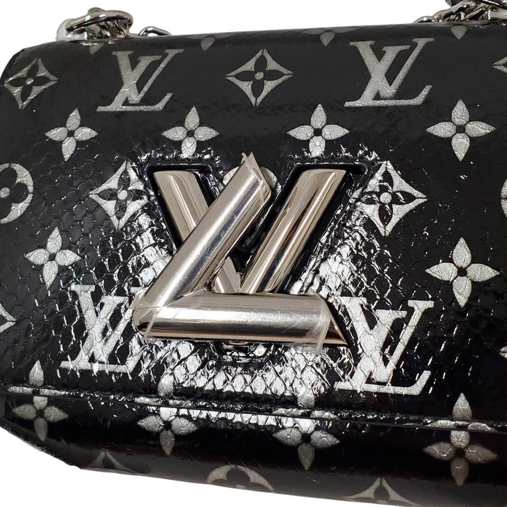 ルイヴィトン  LOUIS  VUITTON  モノグラム  パイソン  ツイストPM  N96931  エキゾチックレザー  ノワール/AT240421