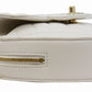 CHANEL Lambskin Heart Shape Chain Shoulder Bag White