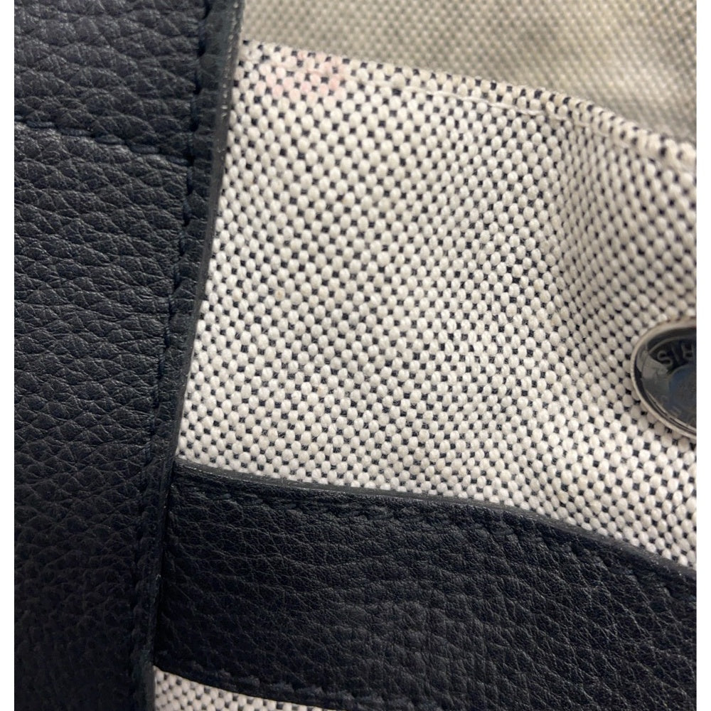 エルメス  HERMES サックアーネMM グレー/ブラック トワルアッシュ/ネゴンダ  SV金具/MA2307002