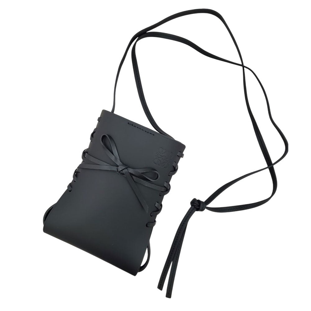 LOEWE Calfskin Ikebana Shoulder Bag C858I02X02 Black