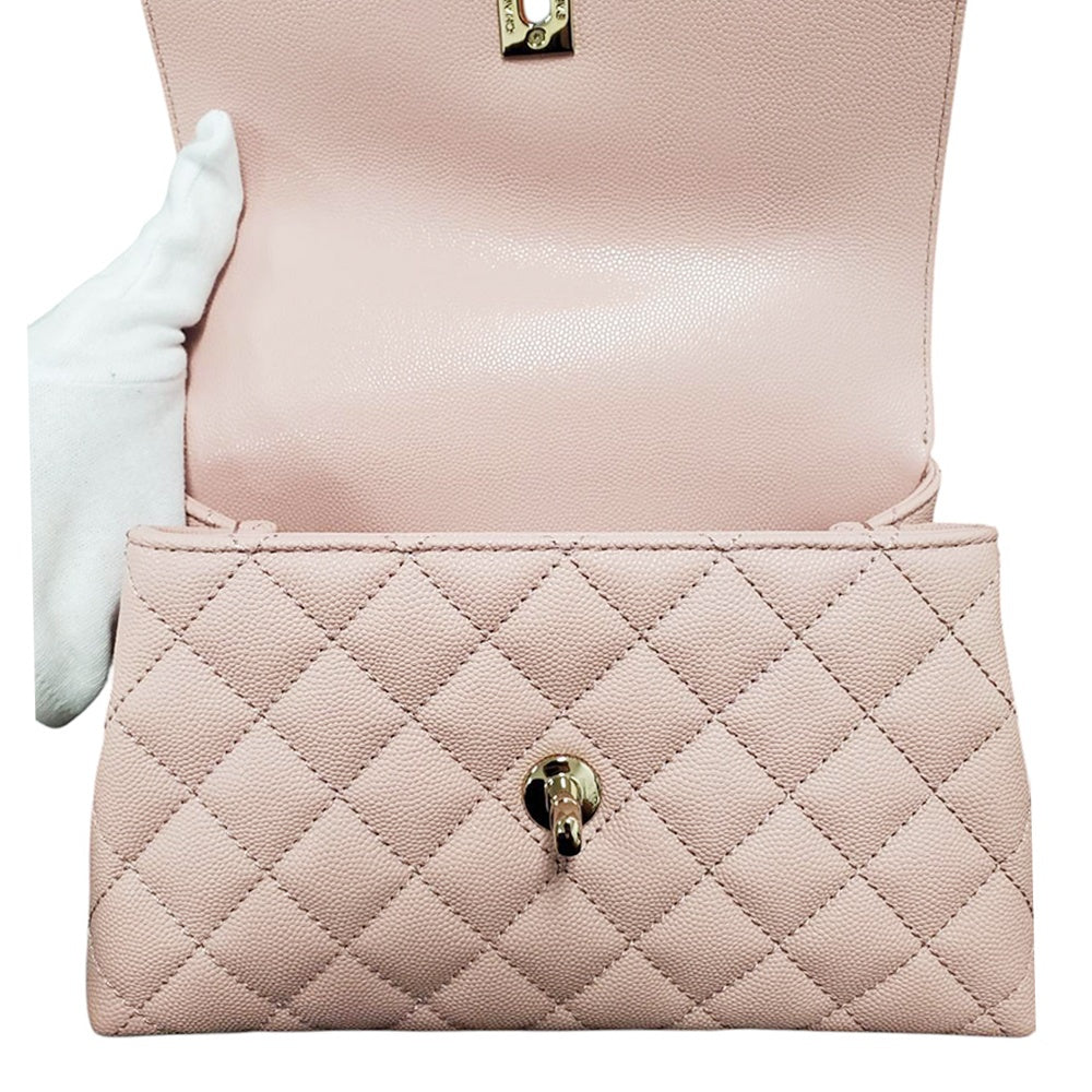 シャネル  CHANEL A92990 ピンク キャビアスキン  ココハンドルXS 2way  ショルダーバッグ/PW26021