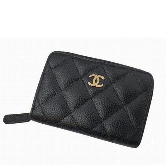 シャネル  CHANEL AS3257 ブラック キャビアスキン  クラシックコインパース/AT230718