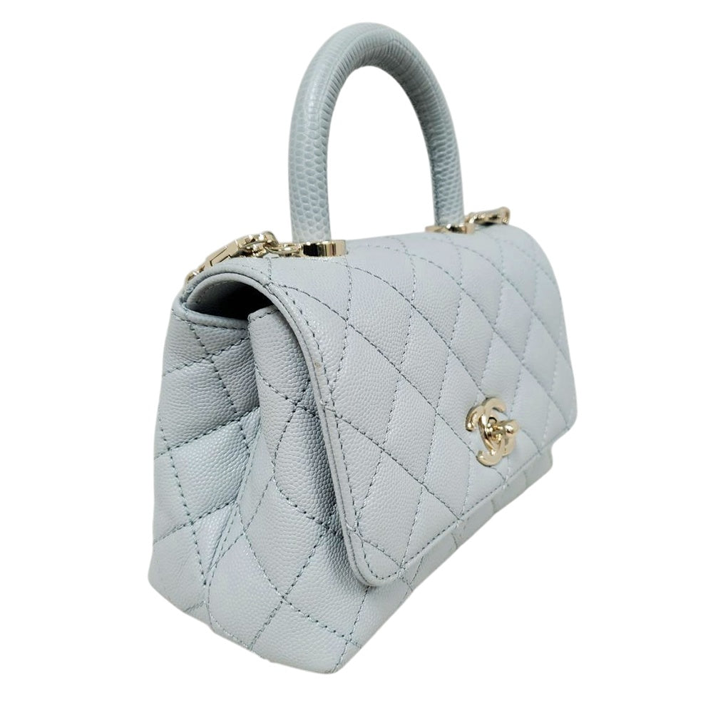 シャネル  CHANEL ココハンドルXXS グレー キャビアスキン  ショルダーバッグ/PW26055