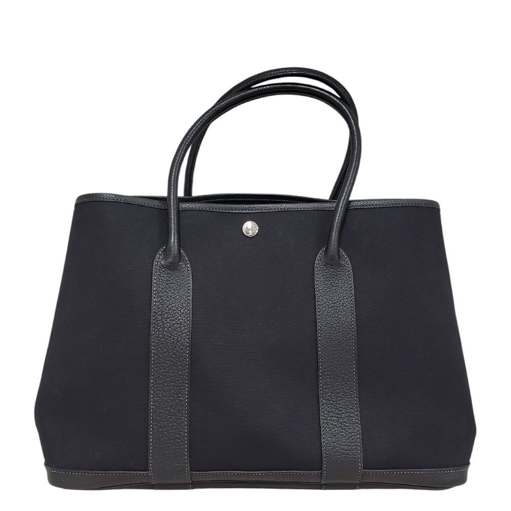 エルメス  HERMES  ガーデンパーティPM  トワルオフィシエ  ノワール  SV金具  □I刻印/MA2504011