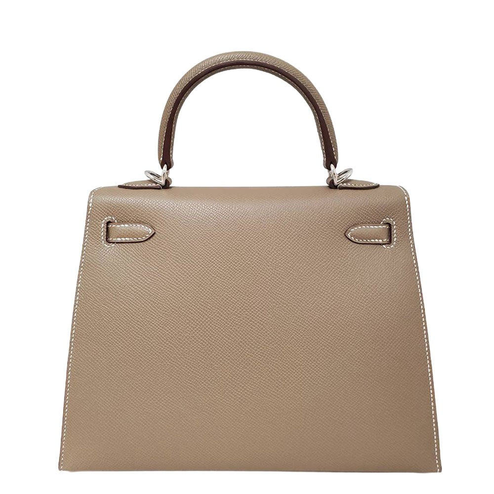エルメス  HERMES ケリー25 外縫い エトゥープ エプソン  G刻印  SV金具/MA2603020