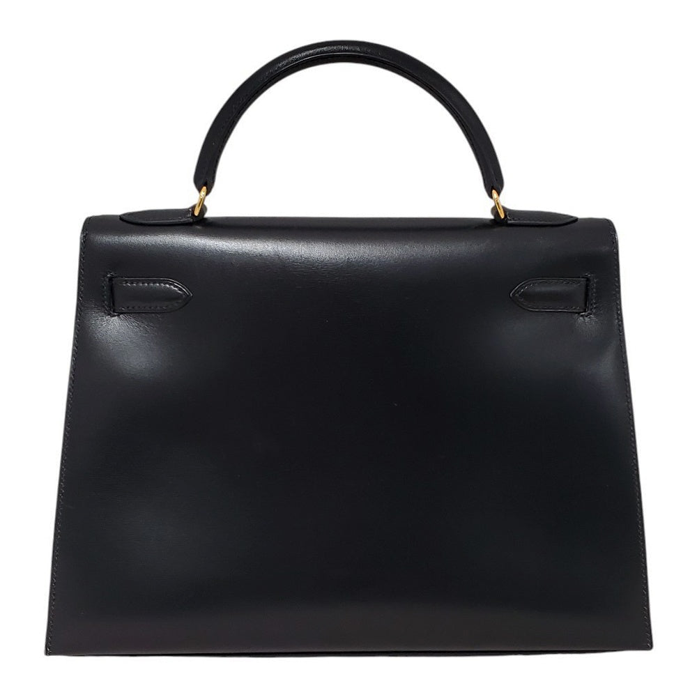 エルメス  HERMES  ケリー32  ボックスカーフ  ノワール  外縫い  G金具  〇A刻印/MA2402002