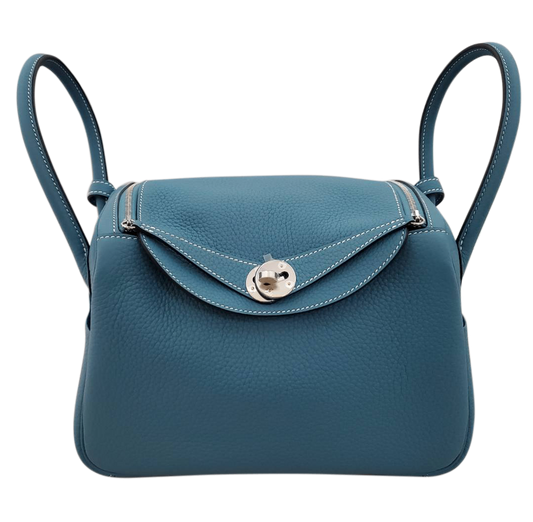 Hermes Lindy 26 Blue Jean Taurillon W Stamp Silver Hardware