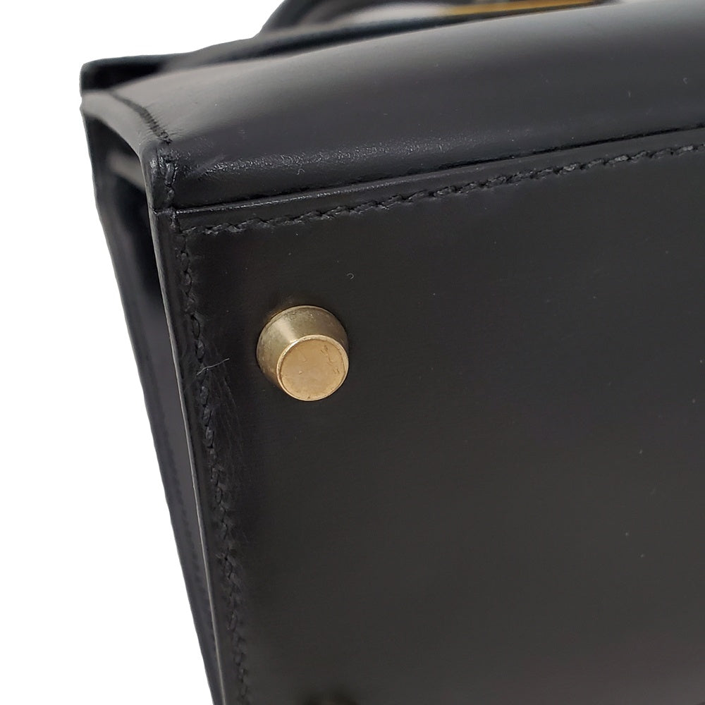 エルメス  HERMES  ケリー28  ノワール  ボックスカーフ  外縫い  〇Z刻  G金具/MA2508004