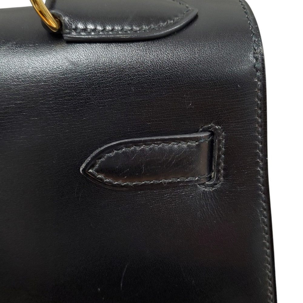 エルメス  HERMES  ケリー32  ボックスカーフ  ノワール  外縫い  G金具  〇A刻印/MA2402002
