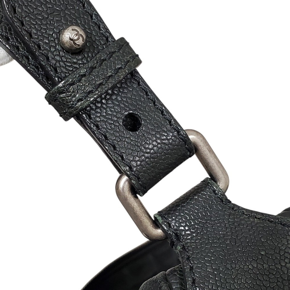 シャネル  CHANEL  キャビアスキン  ワイルドステッチ  ワンショルダーバック  ブラック/MA2406006