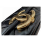 CHANEL Shiny Lambskin Matelasse Chain Shoulder Phone Case Black
