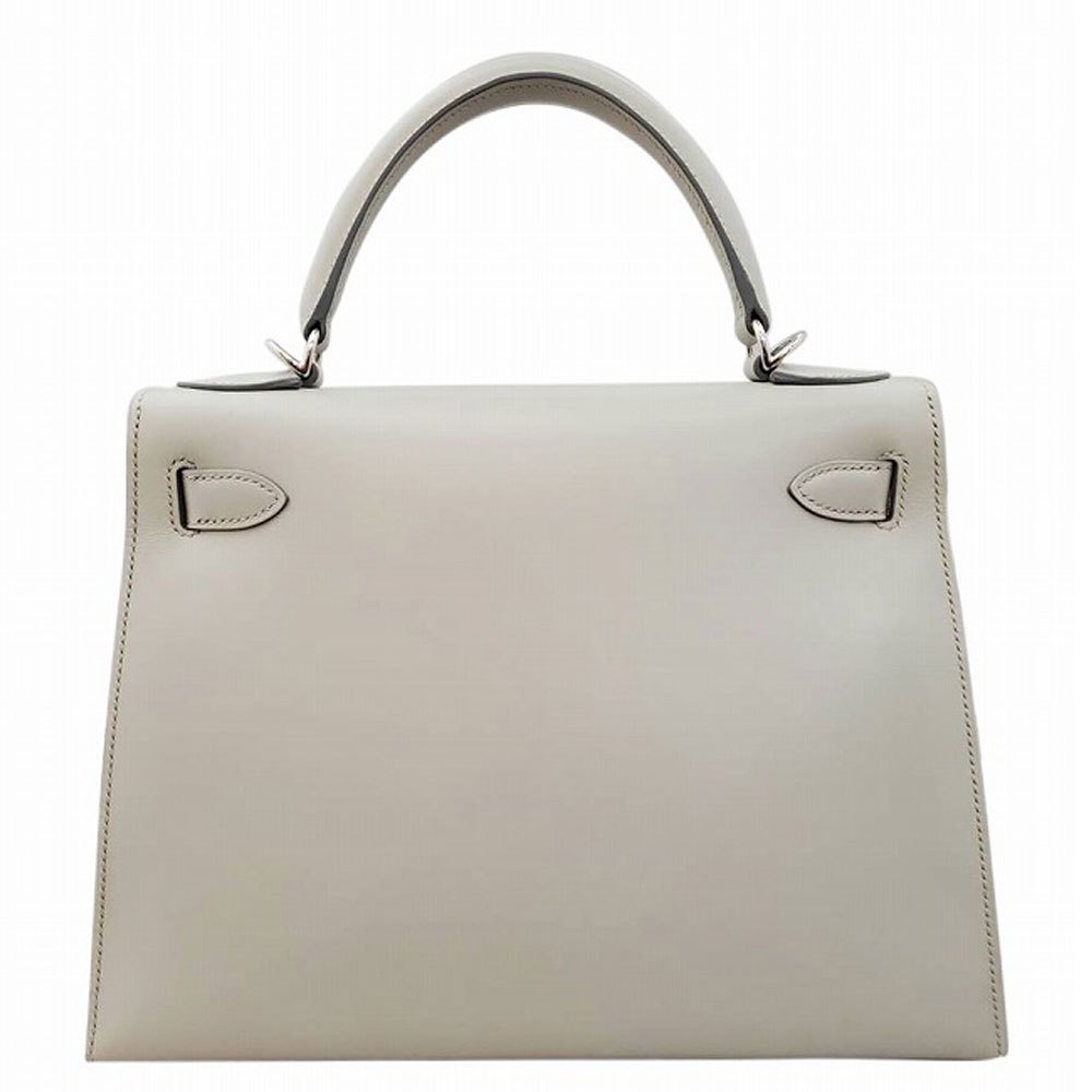 Hermes Kelly 28, box calf, grey