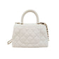 シャネル  CHANEL  キャビアスキン  ココハンドルXXS  2WAYショルダーバッグ  AS2215  ホワイト