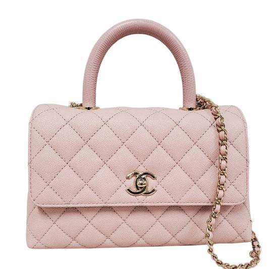 シャネル  CHANEL A92990 ピンク キャビアスキン  ココハンドルXS 2way  ショルダーバッグ/PW26021