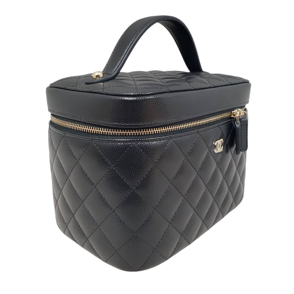 シャネル  CHANEL ヴァニティバッグ AP2573 ブラック キャビアスキン  2025クルーズコレクション  ハンドバッグ/PW26031