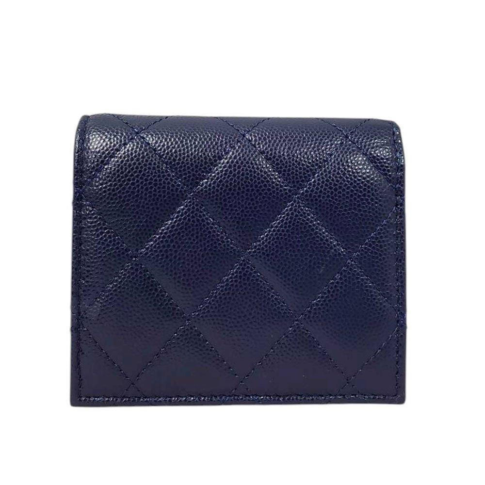 シャネル  CHANEL  キャビアスキン  マトラッセ  フラップウォレット  ネイビー  AP3341/AT240226 シャネル CHANEL キャビアスキン マトラッセ フラップウォレット