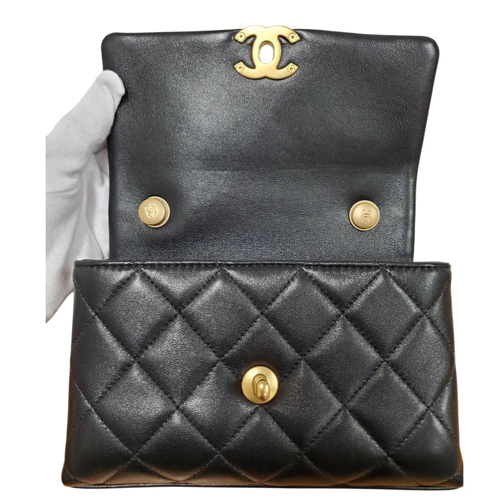 シャネル  CHANEL マトラッセ  ミニフラップ AS5001 ブラック ラムスキン  チェーンショルダーバッグ/PW26063