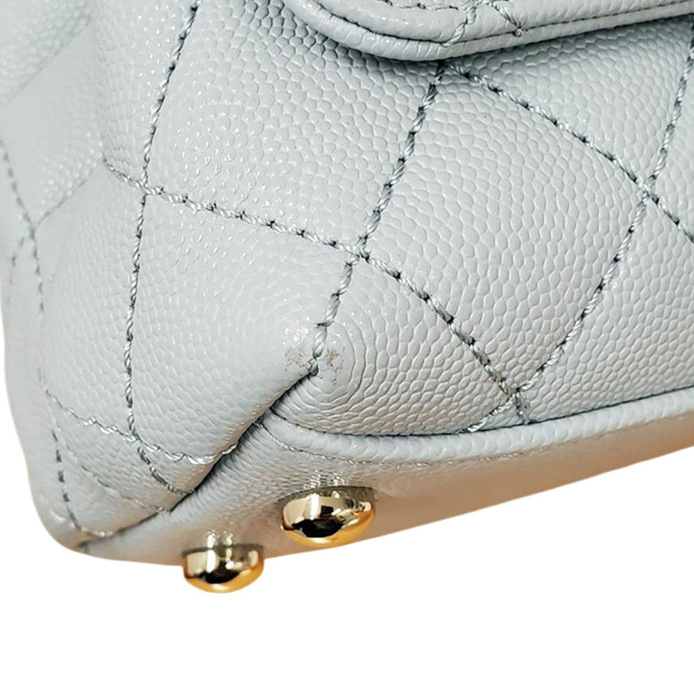シャネル  CHANEL ココハンドルXXS グレー キャビアスキン  ショルダーバッグ/PW26055