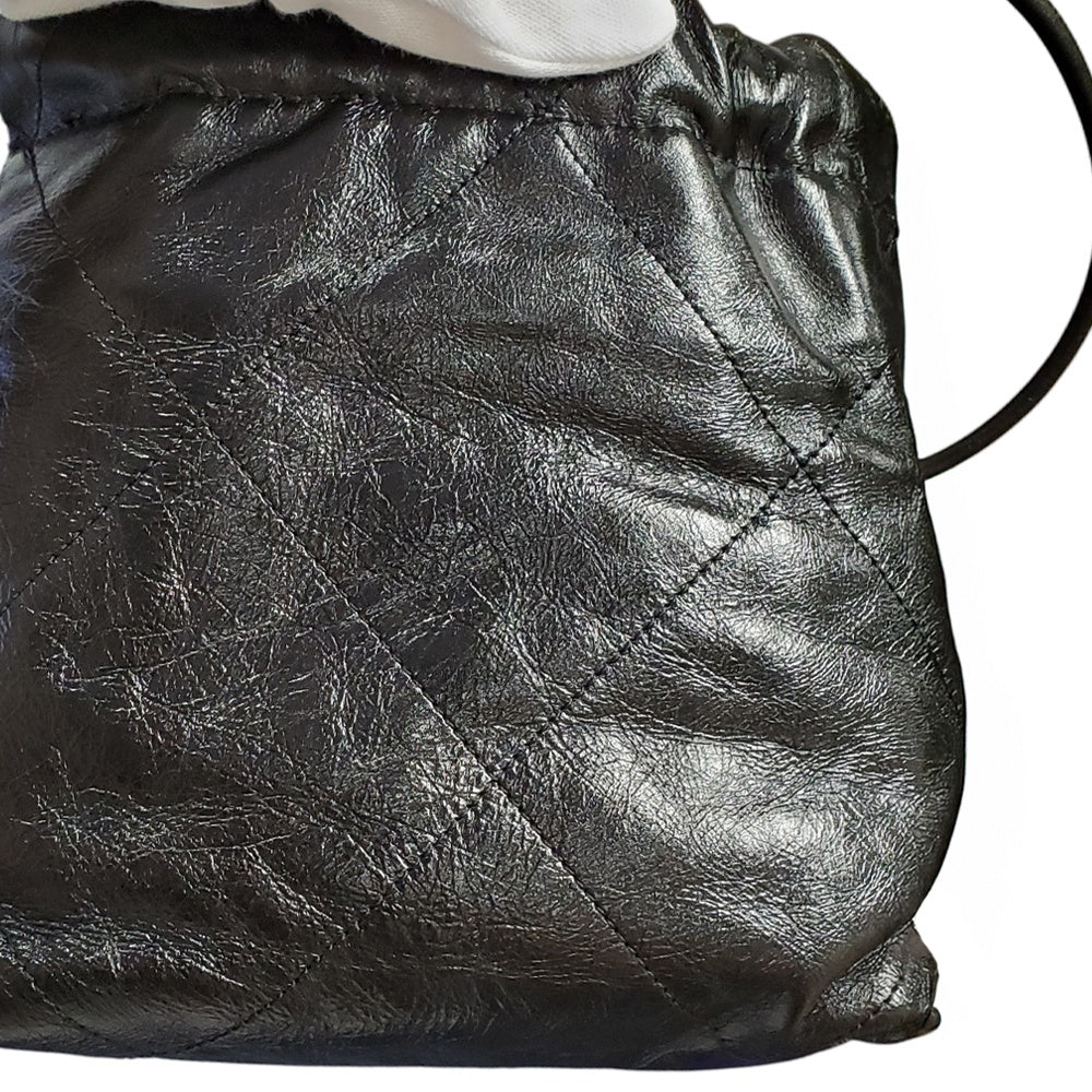 シャネル CHANEL  シャイニーカーフスキン  CHANEL22  ミニ  パールチェーン  ショルダーバッグ  AS3980/PW25053