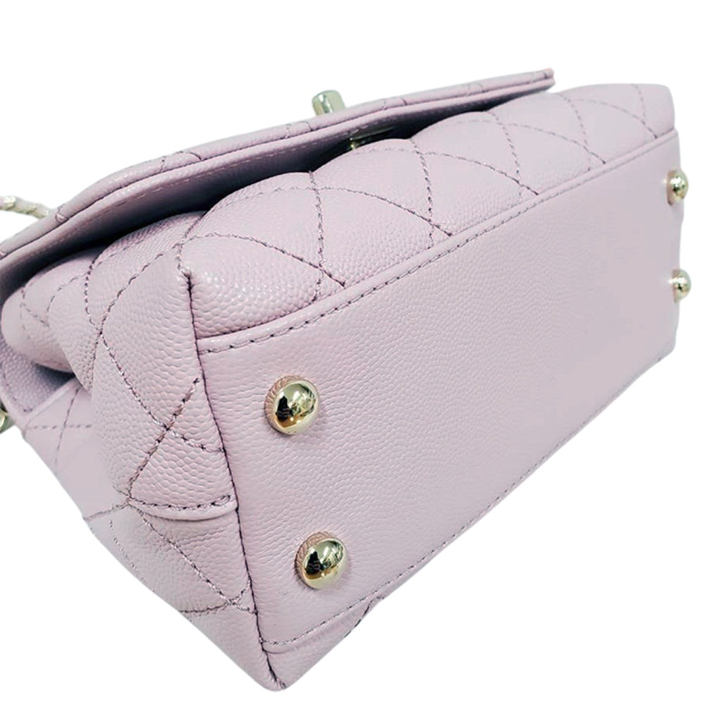 シャネル  CHANEL ココハンドルXXS ピンク キャビアスキン  ショルダーバック/PW26056