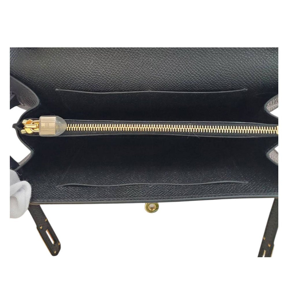 Hermes Kelly Wallet Togo Epson Noir W Engraved G Metal Fittings
