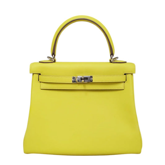 エルメス  HERMES  ケリー25  内縫い  スイフト  ライム  SV金具  U刻印/AT230549