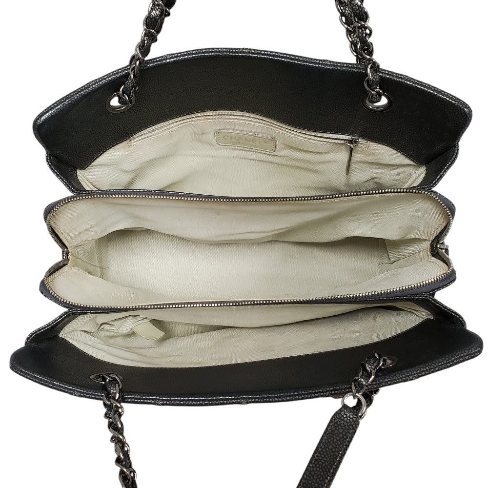 シャネル  CHANEL  キャビアスキン  マトラッセ  ココマーク  チェーンショルダーバッグ  チャコールグレー/MA2408004