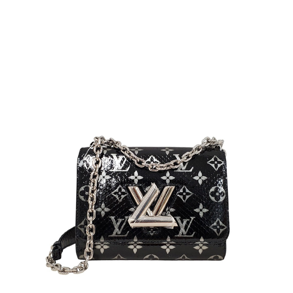ルイヴィトン  LOUIS  VUITTON  モノグラム  パイソン  ツイストPM  N96931  エキゾチックレザー  ノワール/AT240421