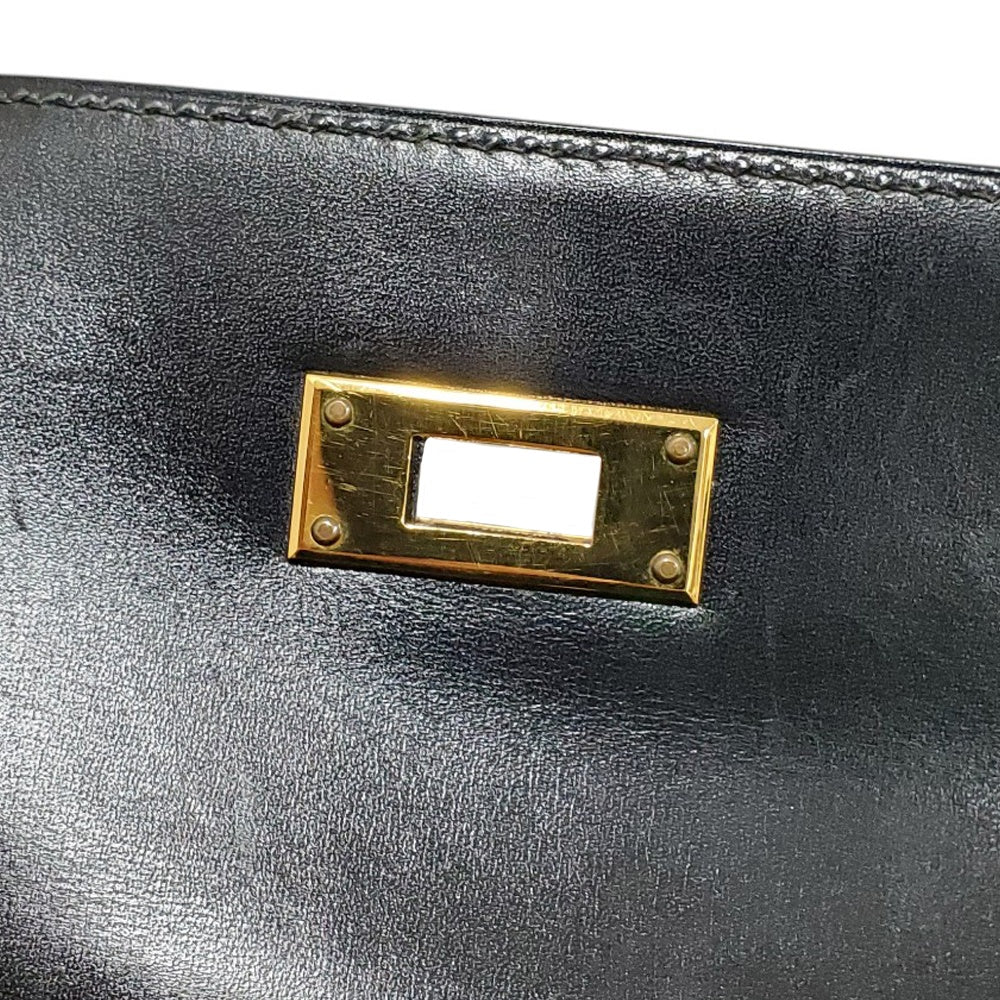 エルメス  HERMES  ケリー32  ボックスカーフ  ノワール  外縫い  G金具  〇A刻印/MA2402002