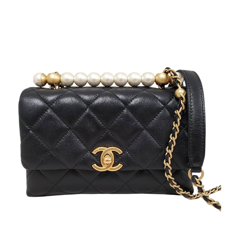シャネル  CHANEL マトラッセ  ミニフラップ AS5001 ブラック ラムスキン  チェーンショルダーバッグ/PW26063