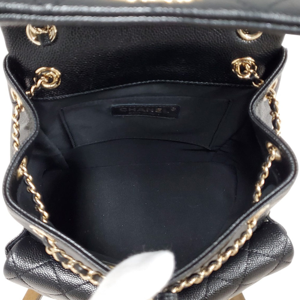 シャネル  CHANEL  キャビアスキン  マトラッセ  ココマーク  バックパック  リュックサック  ブラック  AS3787/AT240115