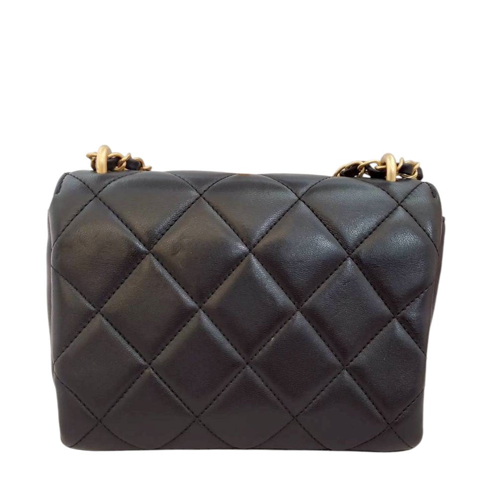 シャネル CHANEL ラムスキン マトラッセ ミニフラップバッグ チェーン