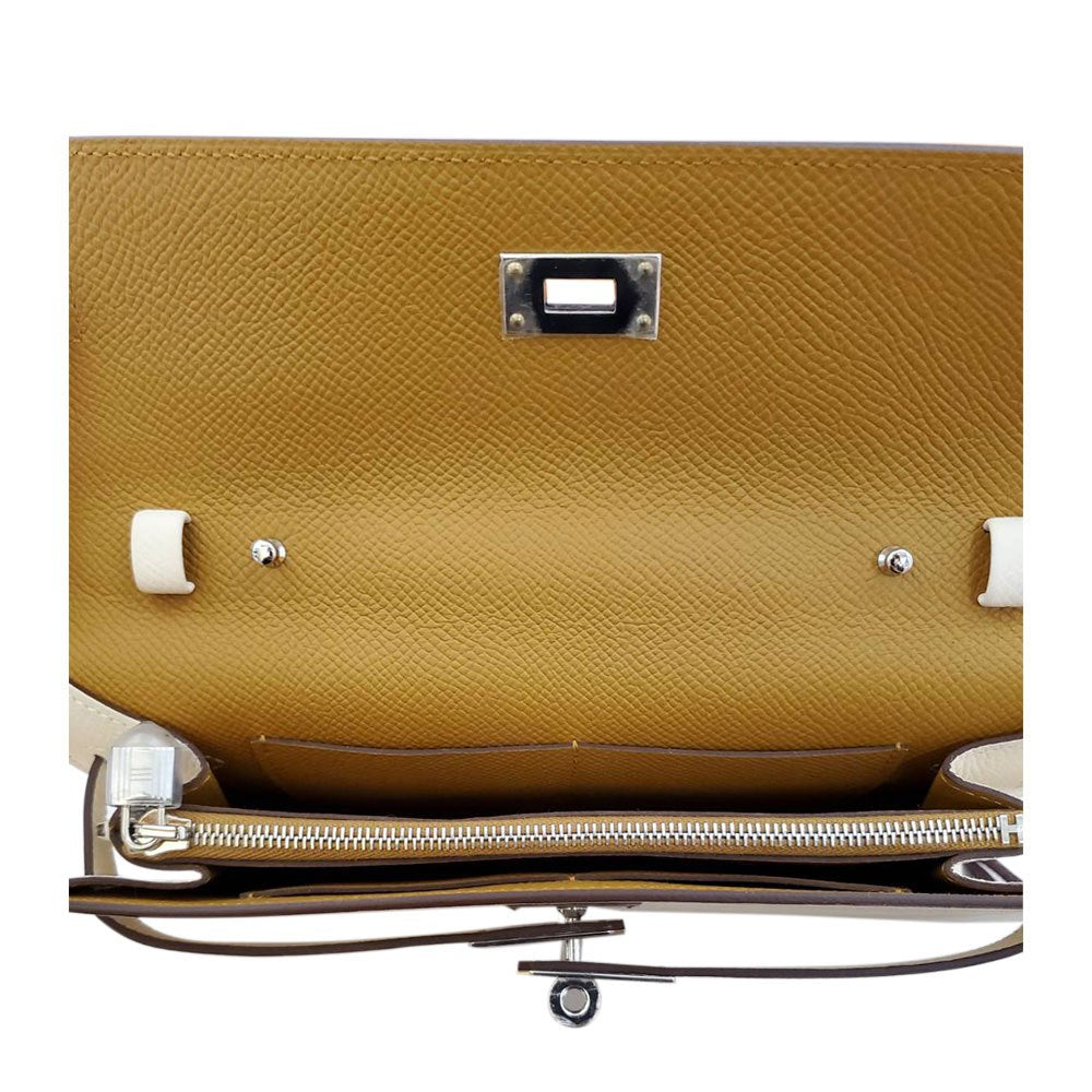 Hermes Kelly Wallet To Go Verso Epson Nata/Sesame B Engraved SV Hardware