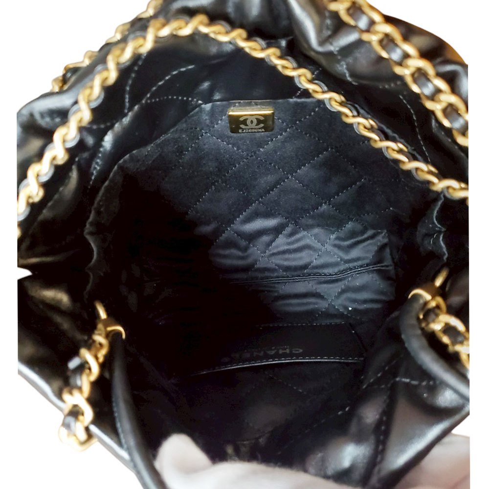 シャネル  CHANEL AS3980 ブラック シャイニーカーフスキン  シャネル22ミニチェーンショルダー