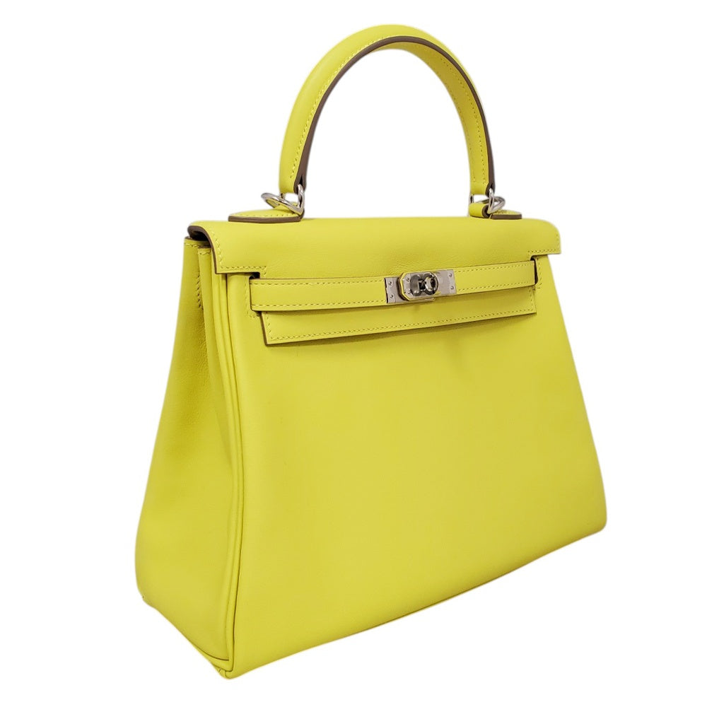 エルメス  HERMES  ケリー25  内縫い  スイフト  ライム  SV金具  U刻印/AT230549