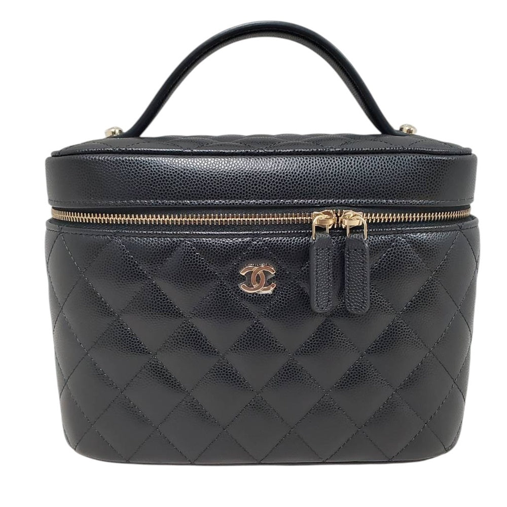 シャネル  CHANEL ヴァニティバッグ AP2573 ブラック キャビアスキン  2025クルーズコレクション  ハンドバッグ/PW26031