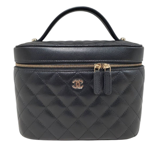 シャネル  CHANEL ヴァニティバッグ AP2573 ブラック キャビアスキン  2025クルーズコレクション  ハンドバッグ/PW26031