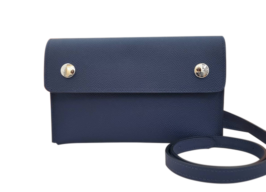エルメス  HERMES ブルーネイビー エプソン  ショルダーバッグ  SV金具
