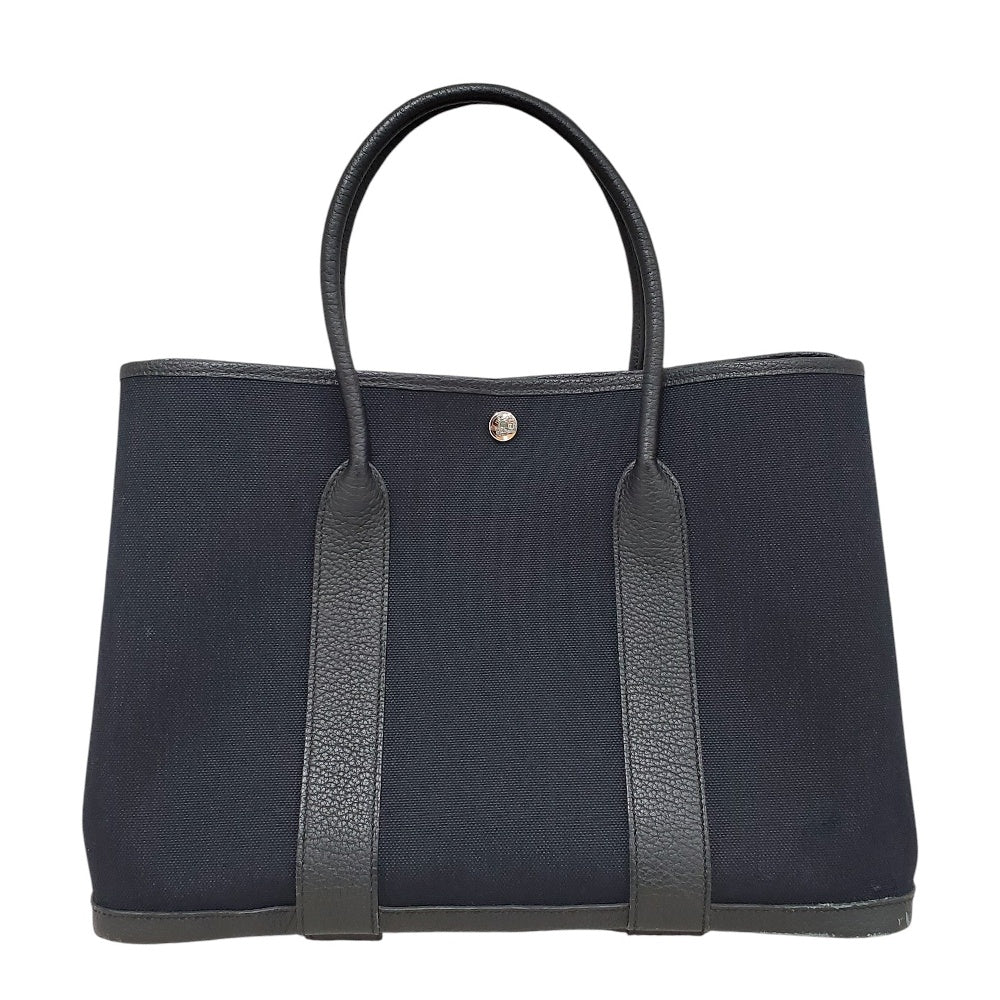 エルメス  HERMES  ガーデンパーティPM  ノワール  トワルアッシュ  B刻印  SV金具/MA2508005